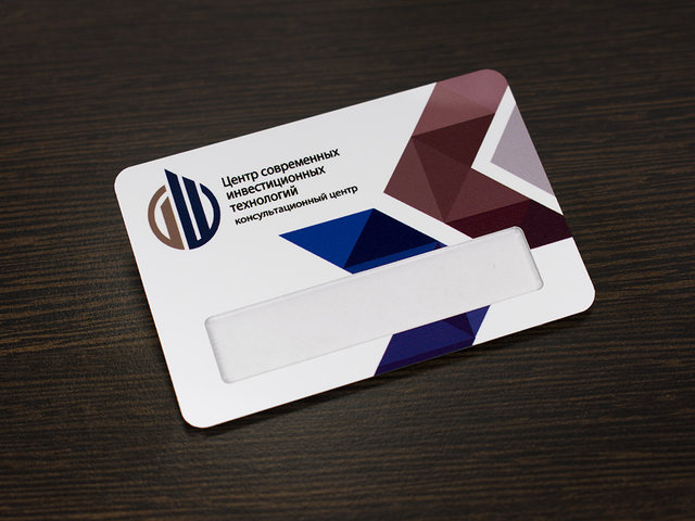 металлический бейдж с окном