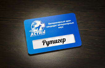 пластиковый бейдж с окнорм для ветеринара